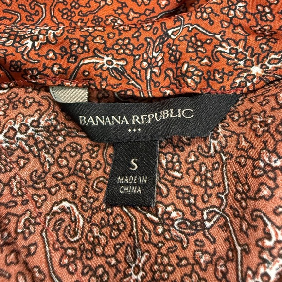 Banana Republic Women's Boho Paisley Top Size S Paisley Dolman Sleeves Lagenlook - Picture 4 of 6